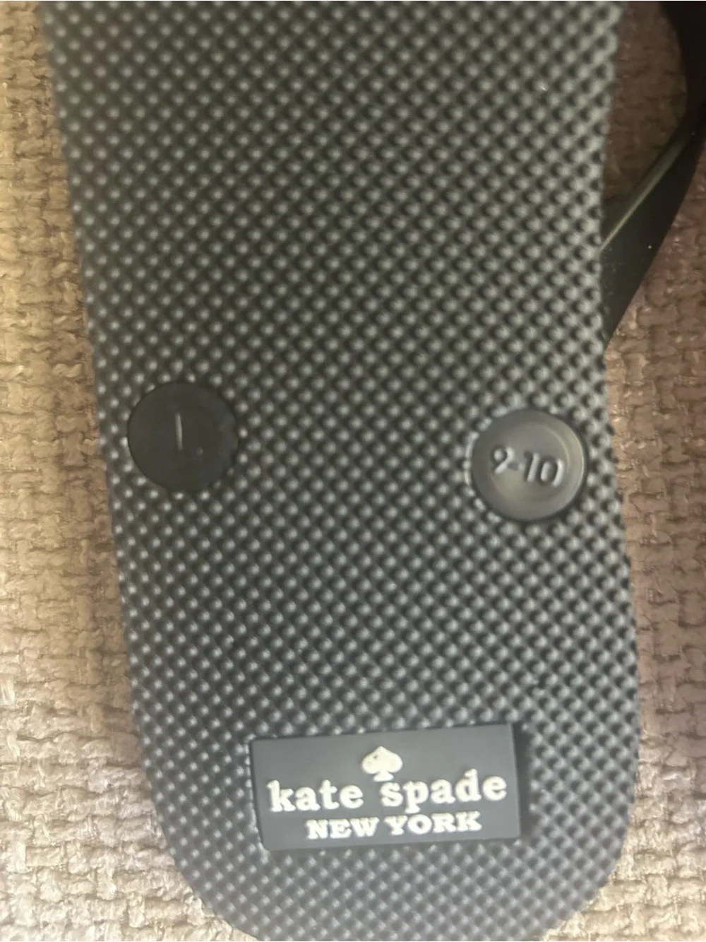 kate spade Black and White Striped Flip Flop Sandals with Bow